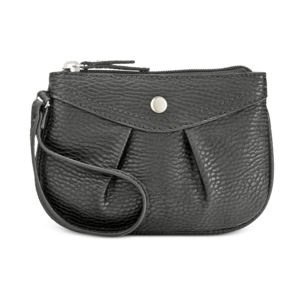 Style & Co Hannah Black Faux Leather Wristlet
